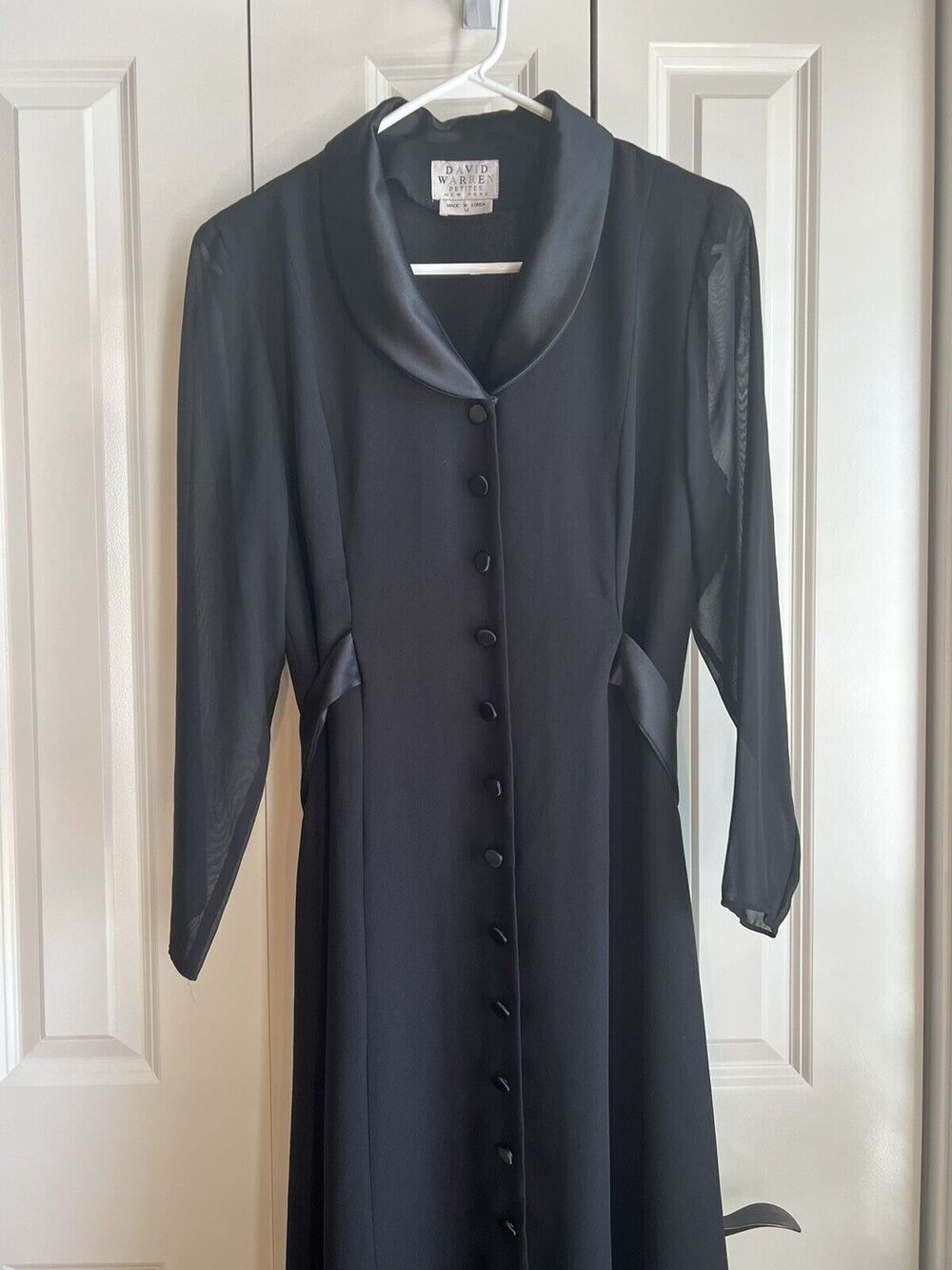 David Warren Petites New York Black Tuxedo dress--Womens 14P